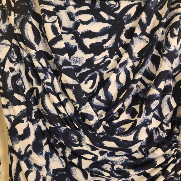 NWT Ralph Lauren Multi Color, V Neck, Runching Sheath Dress - Picture 2 of 10